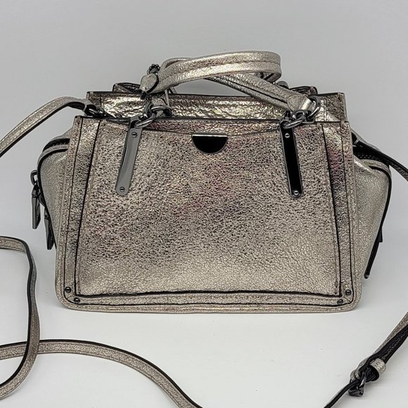 Coach Dreamer 21 Crossbody Mini Satchel Platinum Metallic Silver - Picture 2 of 7